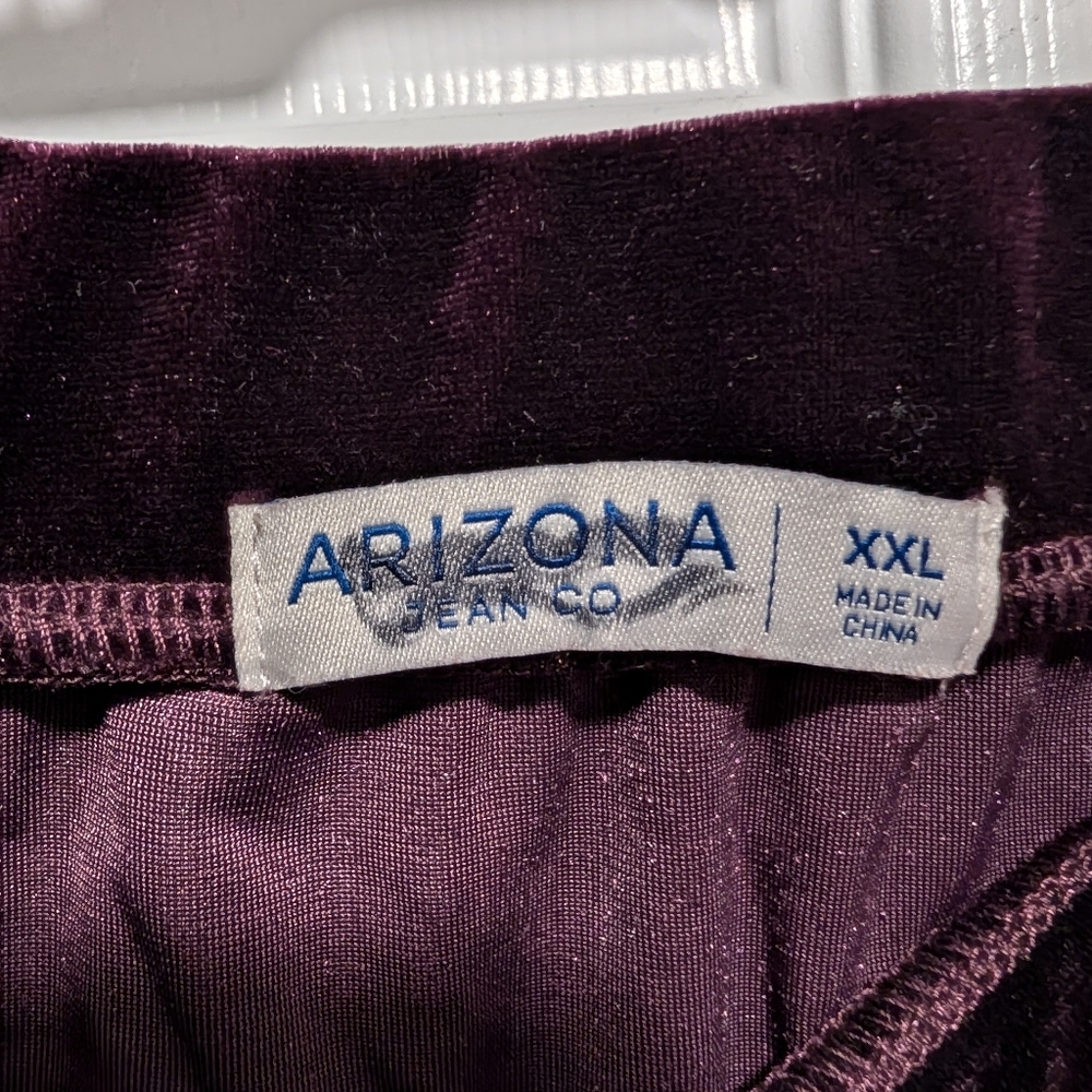 Arizona Jean Co Women's Velvet Ruched Drawstring Bodycon Mini Skirt XXL Burgundy - Picture 8 of 9
